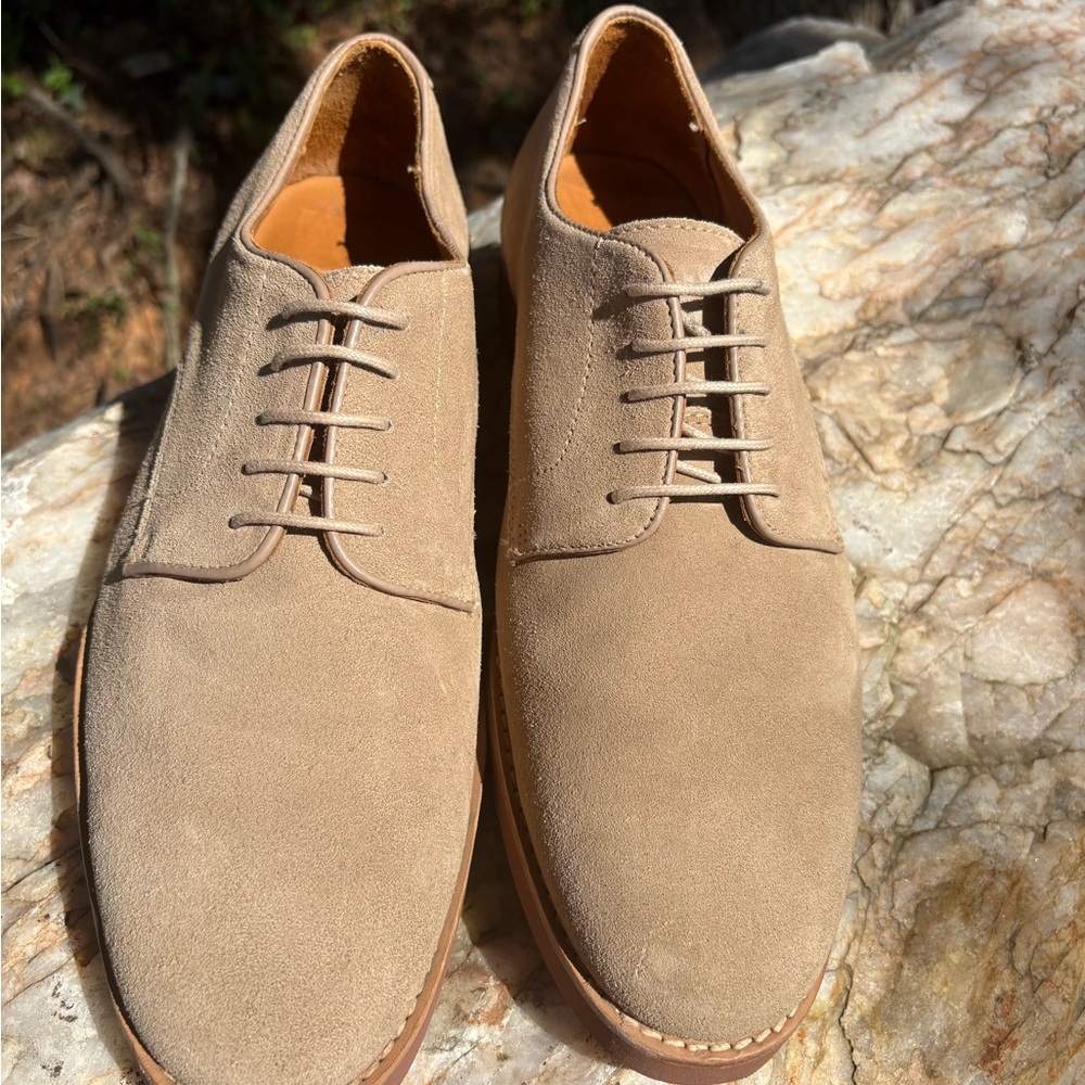 Men's Tan Suede Oxford Shoes